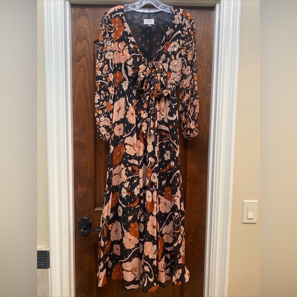 J. Crew Collection Tie-front Lurex Dress in Mixed Print Sz XS - Picture 5 of 10